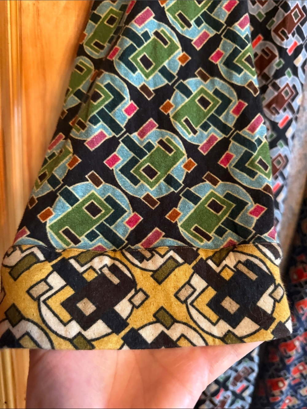 Conditions Apply Geometric Pattern Open-Front Women’s Duster Coat - Multicolor - Picture 6 of 8